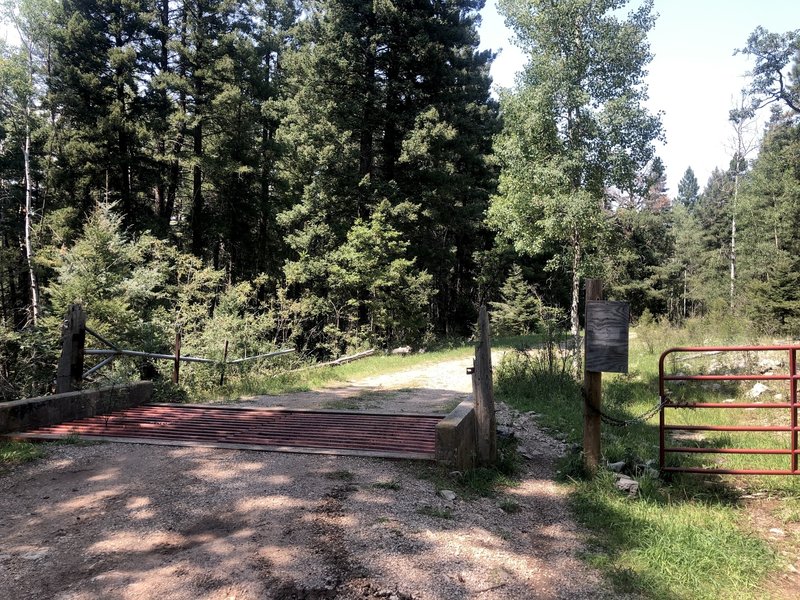 The metal gate you'll need to pass through just before the entrance to Bailey Canyon.