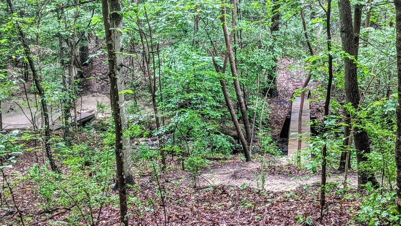 2 Bridges in first mile of trail visible from upper trail.