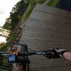 The very top of the massive wallride on Dragstrip at the Baker Creek Preserve Bike Park.