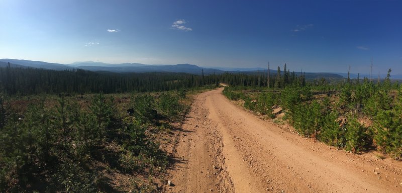 Views of Mt. Powell from FSR263, the beginning climb of Rock Creek/Tepee Creek Loop.