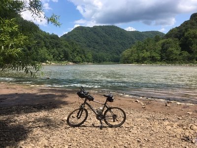 River access used by Rafting Outfitters crosses trail about 5 miles out - August 2020