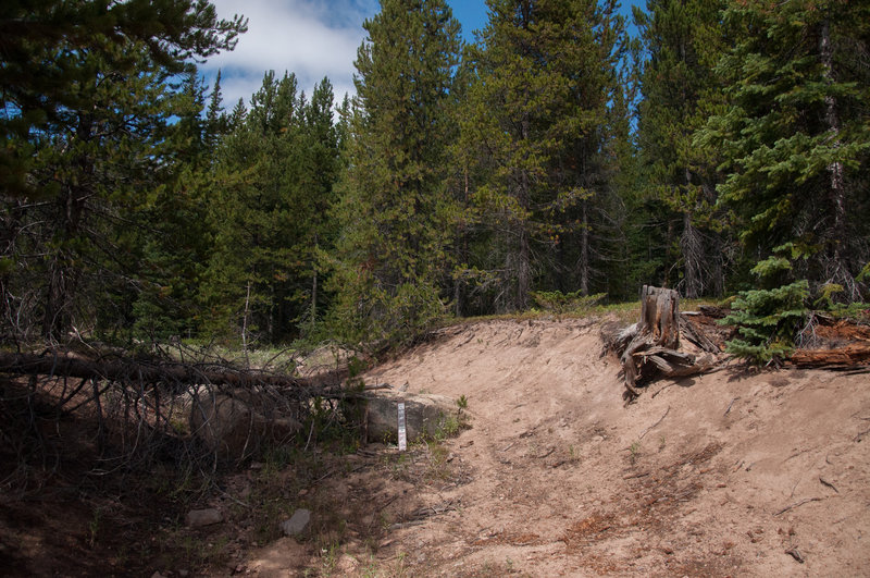 End of Forest Service Road 264, and beginning of bike-only Trail #264.