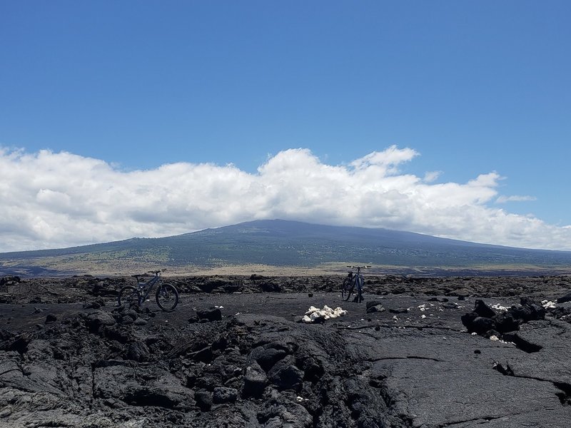 View from Makai side looking across lava fields to Haualalai.