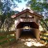 The Clarence Covered Bridge Replica on the Sugar River State Trail.