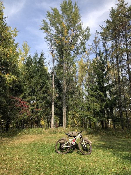 Crow's Nest picnic table and my wonderfully dirty bike.