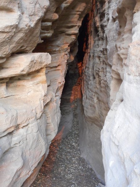 Autumnal equinox dawn sun illuminates only specific parts of the cave.