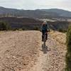 My wife riding up the trail.