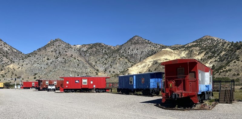 When you're done riding the old rail grade, you can rent one of these "cabins" to sleep in!