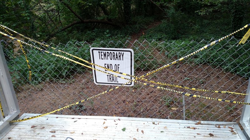 Temp end of trail on aluminum bridge.