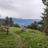 The small meadow viewoint with bunker and trenches (First WorldWar) near start of MonteCreina SingleTrail