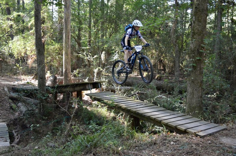 This young guy caught serious air time at the Creek Jump