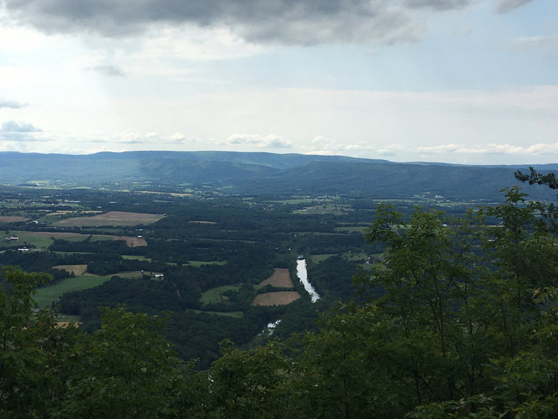 View from hang glider launch site by tower.