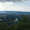 View from hang glider launch site by tower.