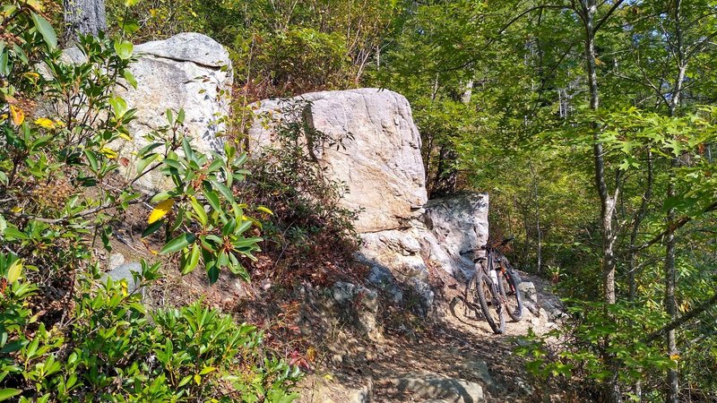 Boulders on the ridge on Paint Creek Trail.