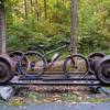 Historical railraod display at Paint Creek Recreation Area.