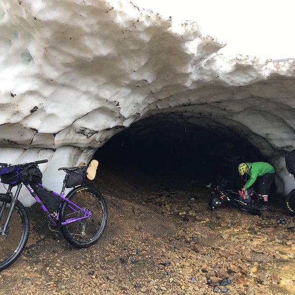Lunch stop in a ice cave.