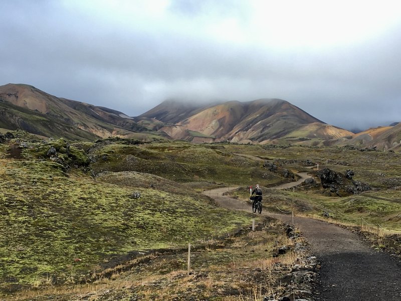 Riding out of Landmannalaugar.