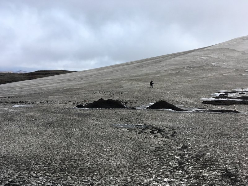 Crossing a glacier.