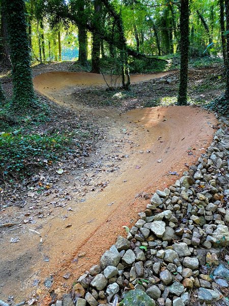 Beautifully sculpted berms on the trail