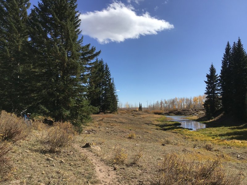 Viewing southeast with the Black Pine Reservoir to the right.