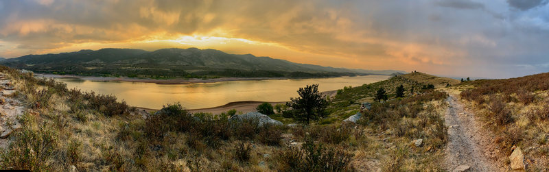 Looking northwest at Horsetooth - summer 2020 during the fires.