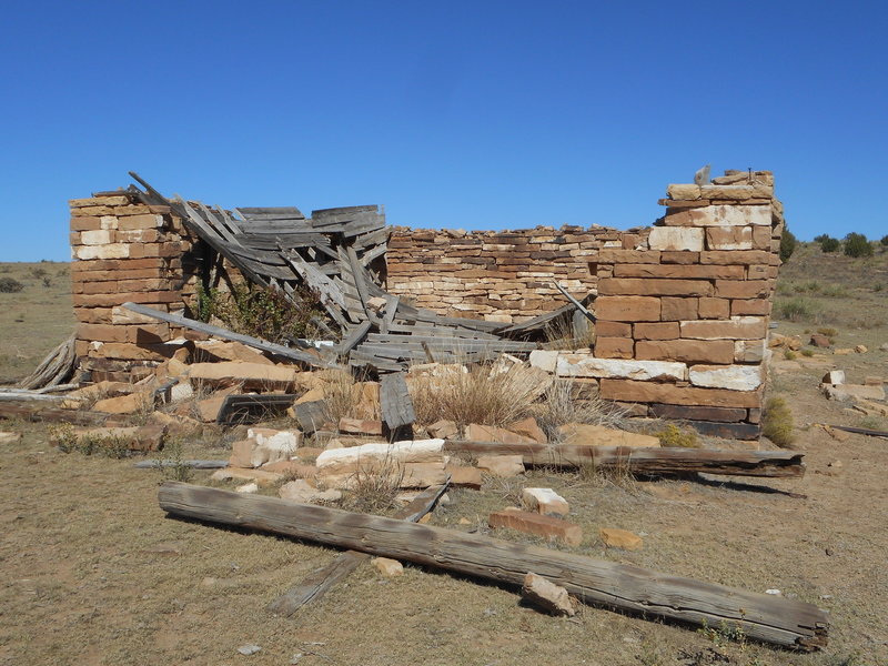 Old fallen ranch house.