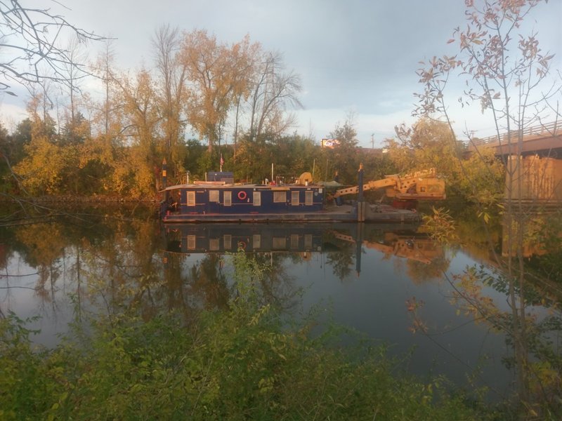 Dredging boat on the Erie Canal.