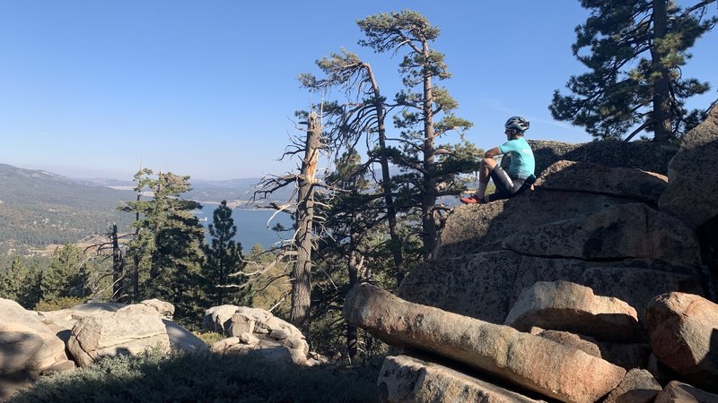 You'll be rewarded with a  beautiful view of Big Bear Lake at the top of Grays Peak!