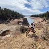 Steep and loose section. Late October ride. Very low water level.