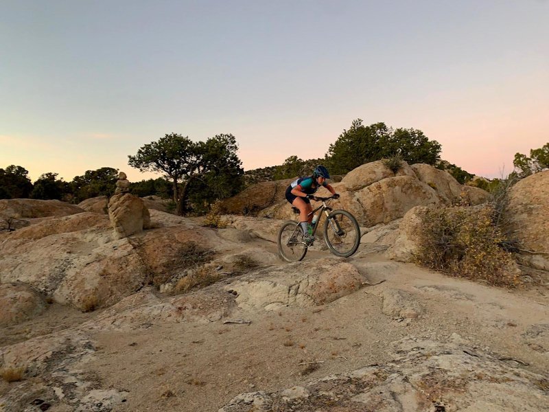 A dusk ride at Three Peaks.