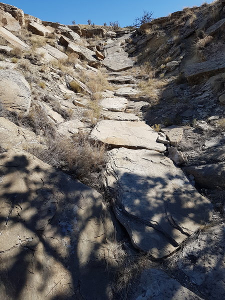 Nice rock bridge dropping into The Buttes.