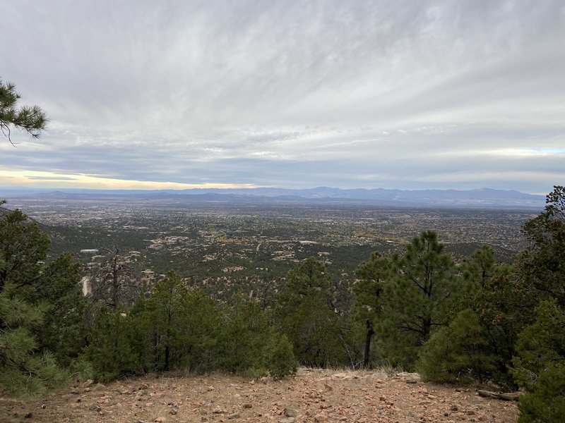 View of Santa Fe from Atalaya mountain.