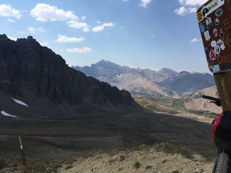 Looking down into Ashcroft at the top of Pearl.