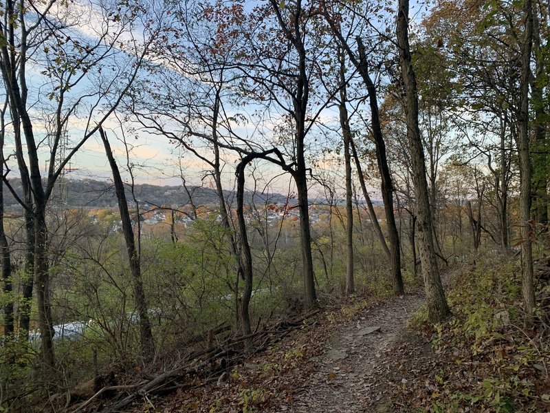 Train Surfer towards the end ... Gorgeous view looking out over parked train with Ludlow, KY in the background.