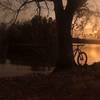 Resting after an 8 mile ride at the Marina at sunset