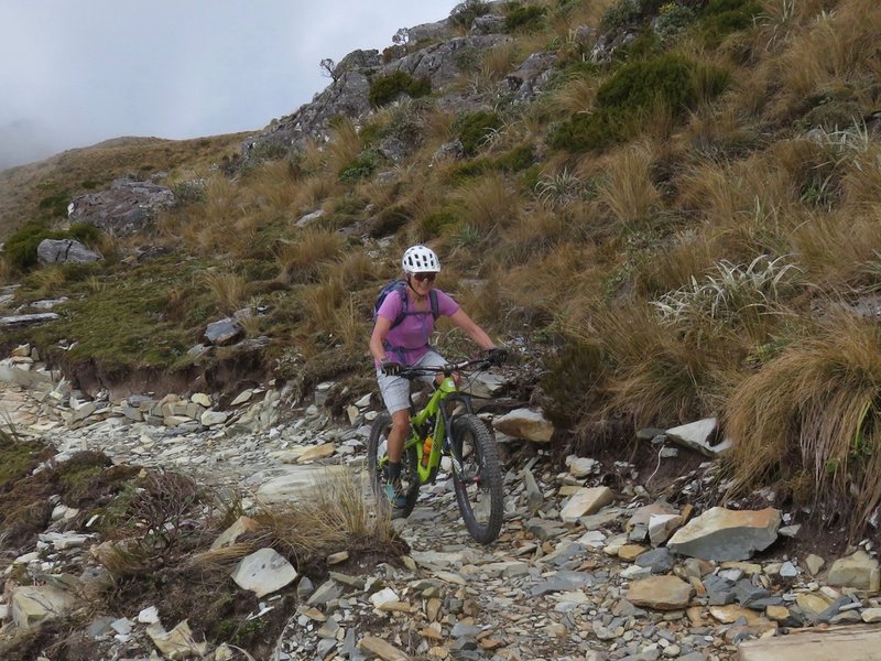 The trail builders have laid down a bed of compacted gravel over most of the trail