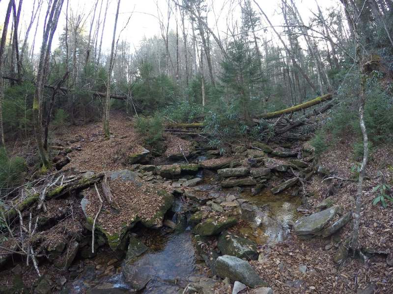 Big Run Creek crossing with new rock work