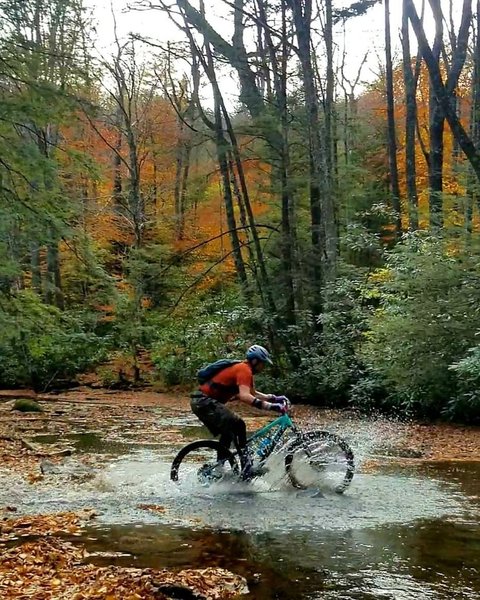 Crossing Hills Creek in the Fall