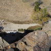 Dinosaur tracks from canyon rim.