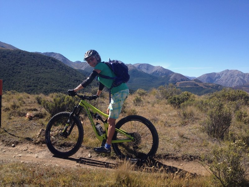 The Craigieburn Range provides a backdrop to the high point of the trail