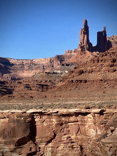 Ridng past Monster Tower and Washerwoman Arch