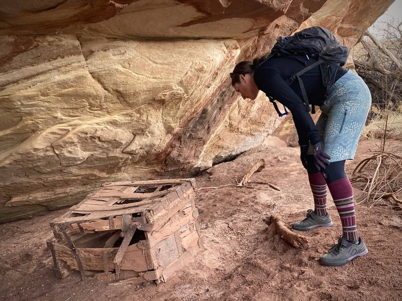 100-year-old cowboy trunk at Potato Bottom