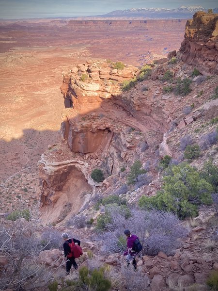 Near the rim on the Gooseberry Trail, an old CCC sheep project