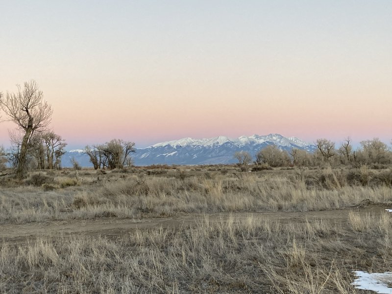 View of Sangre De Cristo Mountains from Riparian Park