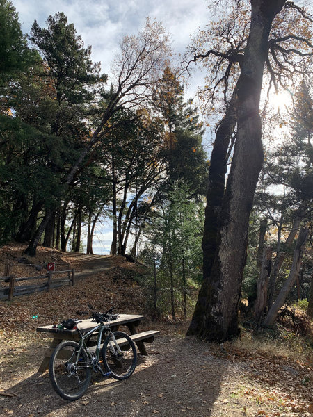 End of the trail - picnic tables at Sunnyvale Peak TrailHead