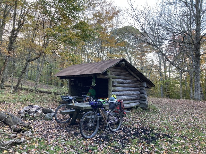 Overnighting at Cherry Tree shelter.