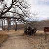 Trailhead sign going east to west