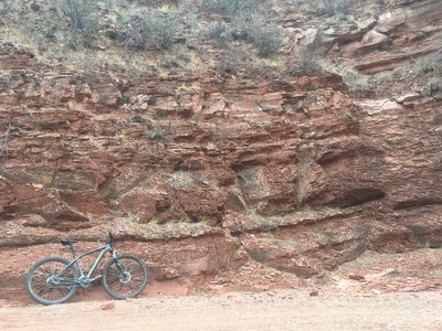 On the main path back down though the river wash.  Great scenery.  Should be riding downhill this entire section.  Do not reccomend riding uphill.