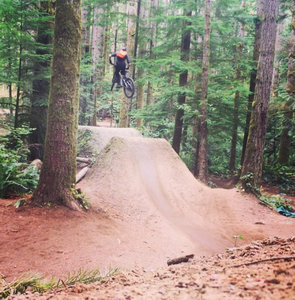 The second of the two massive final jumps on Flying Squirrel.