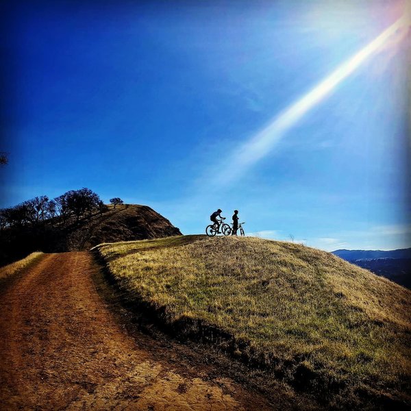 Rest point at the top of the ridge. Good views of Mt. Diablo